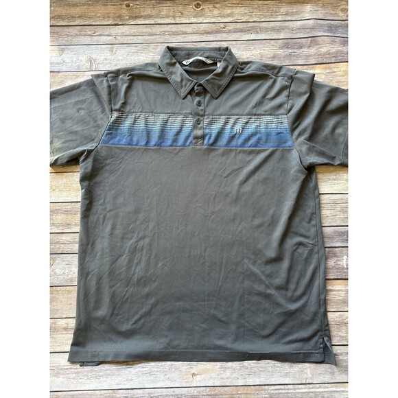 Travis Mathew Mens XL Gray Abstract Short Sleeve Golf Polo Shirt - Picture 1 of 8